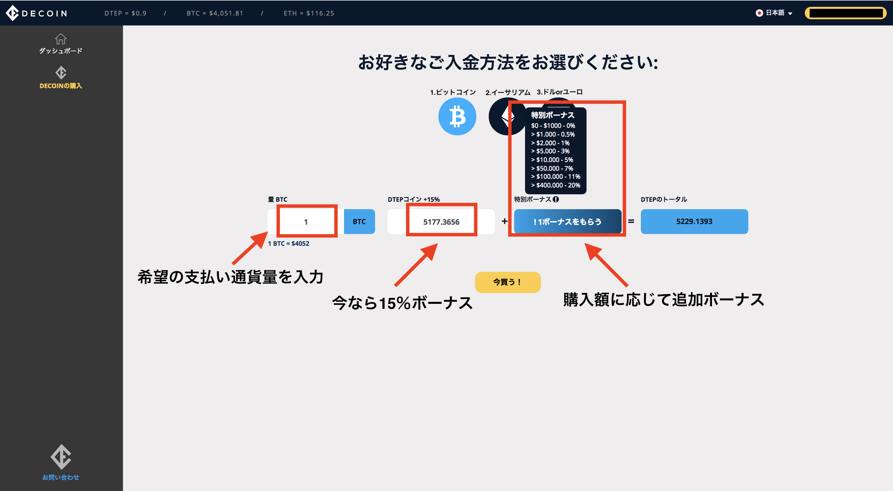 購入量の入力