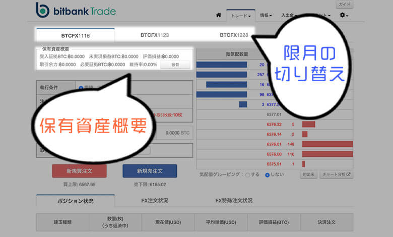 ビットバンクトレードのチャートの見方